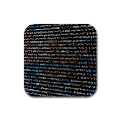 Close Up Code Coding Computer Rubber Square Coaster (4 Pack) by Hannah976