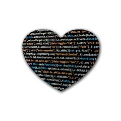 Close Up Code Coding Computer Rubber Coaster (heart) by Hannah976