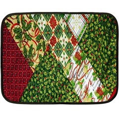 Christmas Quilt Background Fleece Blanket (mini) by Ndabl3x