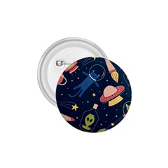 Seamless Pattern With Funny Alien Cat Galaxy 1 75  Buttons by Ndabl3x
