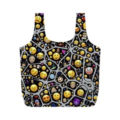 Mental Emojis Emoticons Icons Full Print Recycle Bag (m) by Paksenen