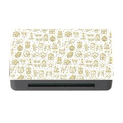 Birthday Party Seamless Pattern Gold Party Decor Elements Birthday Cake Gift Confetti Festive Event Memory Card Reader With Cf by Ket1n9