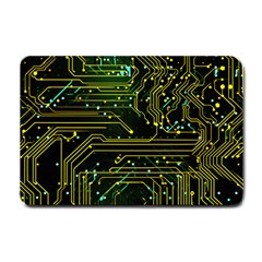 Circuits Circuit Board Yelow Small Doormat by Ndabl3x