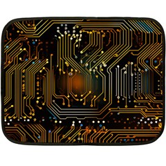 Circuits Circuit Board Orange Technology Fleece Blanket (mini) by Ndabl3x