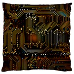 Circuits Circuit Board Orange Technology Large Premium Plush Fleece Cushion Case (Two Sides) Back