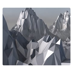 Gray Mountain Illustration Grey Mountain Digital Premium Plush Fleece Blanket (small) by Cendanart