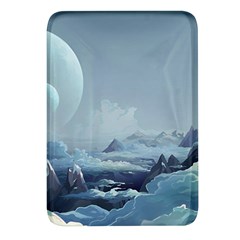Mountain Covered Snow Mountains Clouds Fantasy Art Rectangular Glass Fridge Magnet (4 Pack) by Cendanart