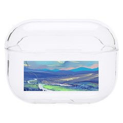 Mountains And Trees Illustration Painting Clouds Sky Landscape Hard Pc Airpods Pro Case by Cendanart