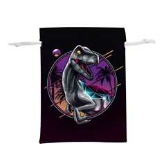 Style Dinosaur  80s Synth Retrowave Lightweight Drawstring Pouch (m) by Cendanart