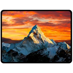 Snow Capped Mountain Himalayas Clouds Landscape Nature Fleece Blanket (large) by Cendanart