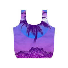 Palm Tree Vaporwave Synthwave Retro Style Full Print Recycle Bag (s) by Cendanart