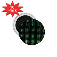 Green Matrix Code Illustration Digital Art Portrait Display 1 75  Magnets (10 Pack)  by Cendanart