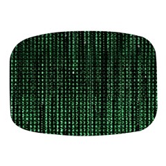 Green Matrix Code Illustration Digital Art Portrait Display Mini Square Pill Box by Cendanart