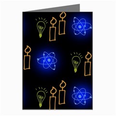 Background Doodles Candles Graphic Greeting Cards (pkg Of 8) by Bedest