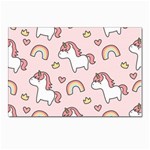 Cute Unicorn Rainbow Seamless Pattern Background Postcards 5  x 7  (Pkg of 10) Front