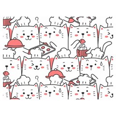 Cute Cat Chef Cooking Seamless Pattern Cartoon Two Sides Premium Plush Fleece Blanket (extra Small) by Bedest