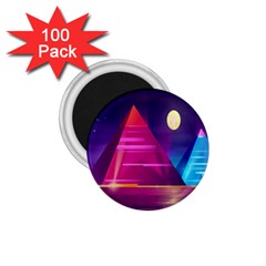 Egyptian Pyramids Night Landscape Cartoon Art 1 75  Magnets (100 Pack)  by Bedest
