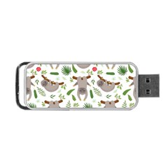 Seamless Pattern With Cute Sloths Portable Usb Flash (one Side) by Bedest