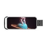 Stuck On Saturn Astronaut Planet Space Portable USB Flash (Two Sides) Back