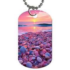Sea Beach Water Sunset Ocean Dog Tag (one Side) by Ndabl3x