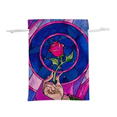 Enchanted Rose Stained Glass Lightweight Drawstring Pouch (m) by Cendanart