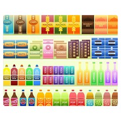 Supermarket Shelf Products Snacks Premium Plush Fleece Blanket (medium) by Cendanart