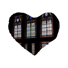 Stained Glass Window Krotoszyn Standard 16  Premium Heart Shape Cushions by Cendanart