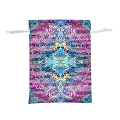 Magenta On Cobalt Arabesque Lightweight Drawstring Pouch (m) by kaleidomarblingart