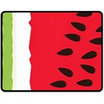 Watermelon Black Green Melon Red Two Sides Fleece Blanket (Medium) 58.8 x47.4  Blanket Front