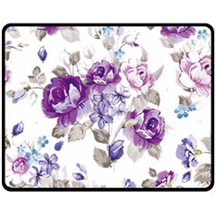 Flower-floral-design-paper-pattern-purple-watercolor-flowers-vector-material-90d2d381fc90ea7e9bf8355 Fleece Blanket (medium) by saad11