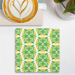 Green Pattern Retro Wallpaper Uv Print Square Tile Coaster  by Bajindul