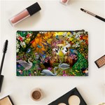 Garden Of Paradise Butterfly Swan Bird Painting Gazebo, Peacock Flower Cosmetic Bag (Medium) Back