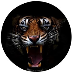Tiger Angry Nima Face Wild Wooden Bottle Opener (round) by Cemarart