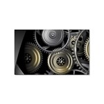 Abstract Style Gears Gold Silver Sticker Rectangular (100 pack) Front