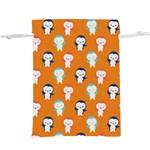Cute Penguin Funny Pattern Lightweight Drawstring Pouch (XL) Back