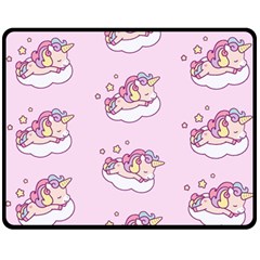 Unicorn Clouds Colorful Cute Pattern Sleepy Two Sides Fleece Blanket (medium) by Grandong