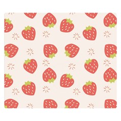 Strawberries Pattern Design Two Sides Premium Plush Fleece Blanket (small) by Grandong