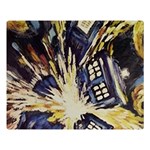 Tardis Doctor Who Pattern Two Sides Premium Plush Fleece Blanket (Large) 80 x60  Blanket Front