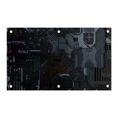 Abstract Tech Computer Motherboard Technology Banner And Sign 5  X 3  by Cemarart