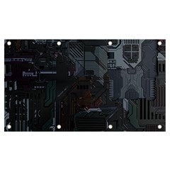 Abstract Tech Computer Motherboard Technology Banner And Sign 7  X 4  by Cemarart