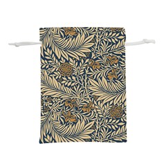 Brown Vintage Floral Pattern Damask Floral Vintage Retro Lightweight Drawstring Pouch (m) by Cemarart