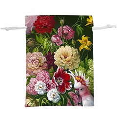 Parrot Painting Flower Art Lightweight Drawstring Pouch (xl) by Cemarart