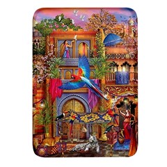 Arabian Street Art Colorful Peacock Tiger Man Parrot Horse Dancer Fantasy Rectangular Glass Fridge Magnet (4 Pack) by Cemarart