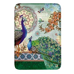 Royal Peacock Feather Art Fantasy Rectangular Glass Fridge Magnet (4 Pack) by Cemarart
