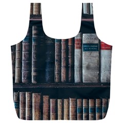 Aged Bookcase Books Bookshelves Full Print Recycle Bag (xxl) by Grandong