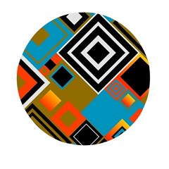Retro Pattern Abstract Art Colorful Square Mini Round Pill Box (pack Of 5) by Ndabl3x