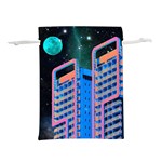 Fantasy City Architecture Building Cityscape Lightweight Drawstring Pouch (L) Front