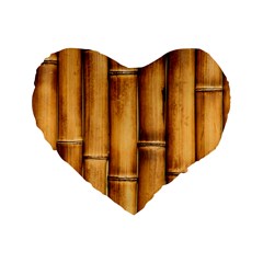 Brown Bamboo Texture  Standard 16  Premium Heart Shape Cushions by nateshop