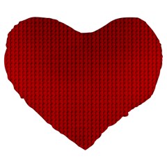 Ed Lego Texture Macro, Red Dots Background, Lego, Red Large 19  Premium Heart Shape Cushions by nateshop