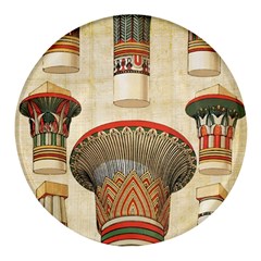 Egyptian Architecture Column Round Glass Fridge Magnet (4 Pack) by Proyonanggan